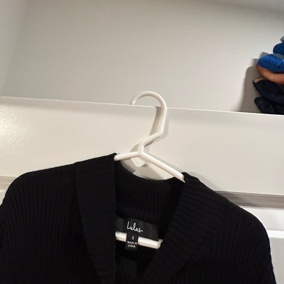 Black and Beige Block Bodycon Sweater Dress - Picture 13 of 13